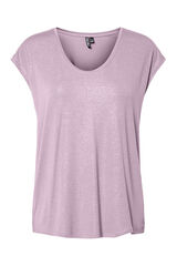 Pieces Lurex T-shirt neckline pink