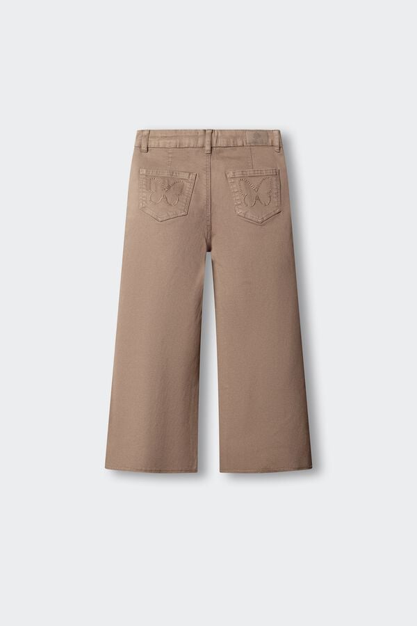 Springfield Kids Osnovne culotte pantalone od kepera za devojčice Braon