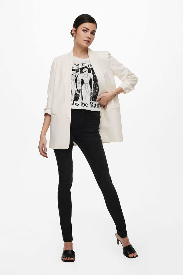 Only Blazer abierta manga remangada blanco