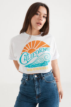Springfield Camiseta cropped California white
