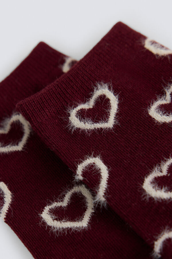 Springfield Heart print socks red