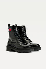 Springfield Black Tommy Jeans lace-up boot noir