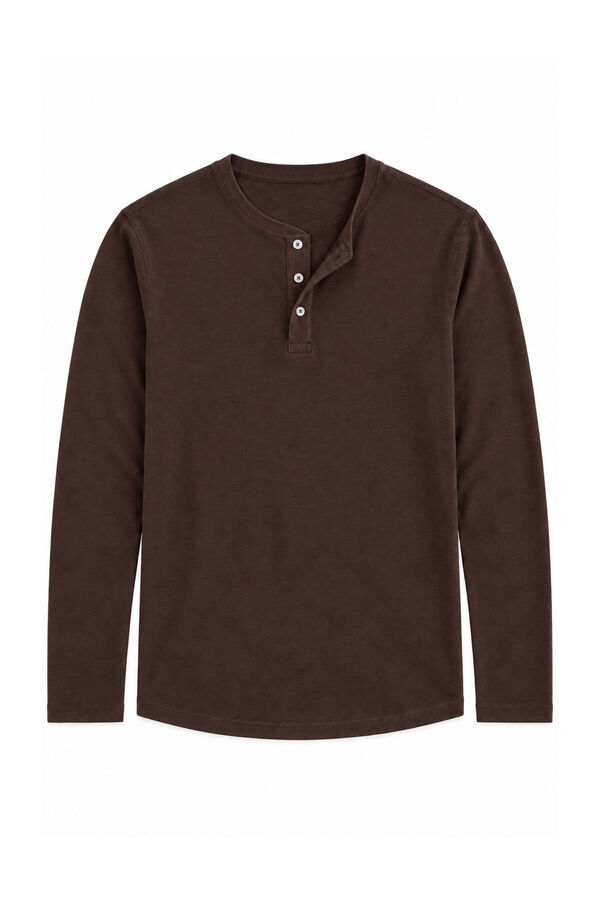 Springfield Double long sleeve Henley T-shirt nude