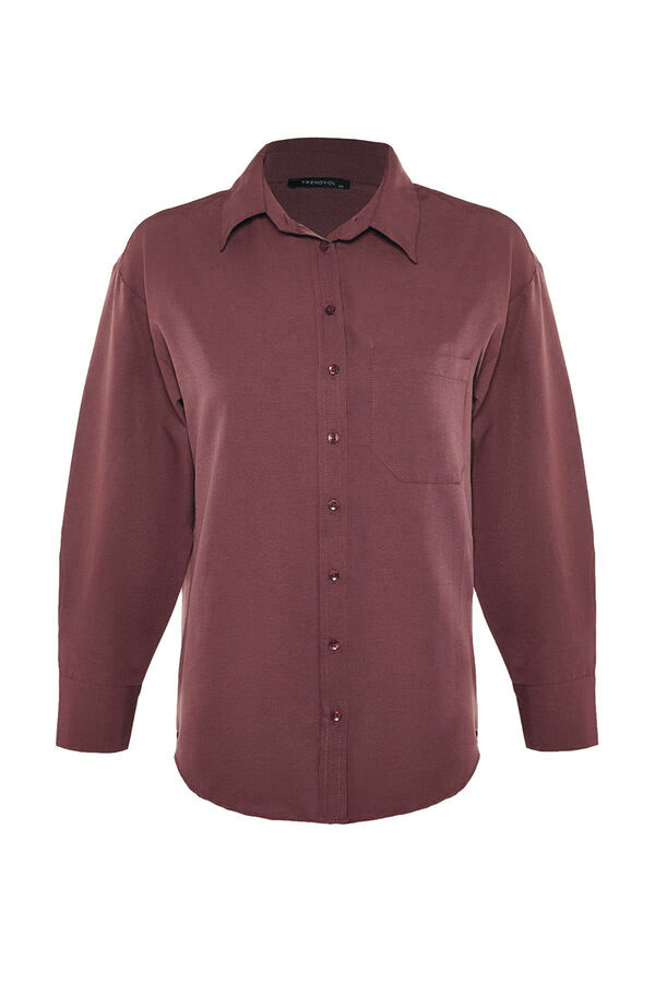 Trendyol Camisa algod&oacute;n marr&oacute;n