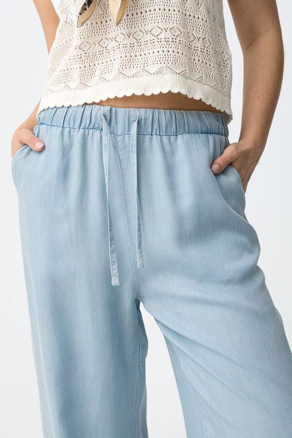 Tiffosi Pantal&oacute;n wide leg azul
