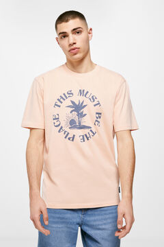 Springfield Camiseta palmera rosa