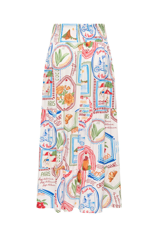 JDY Falda larga fluida blanco