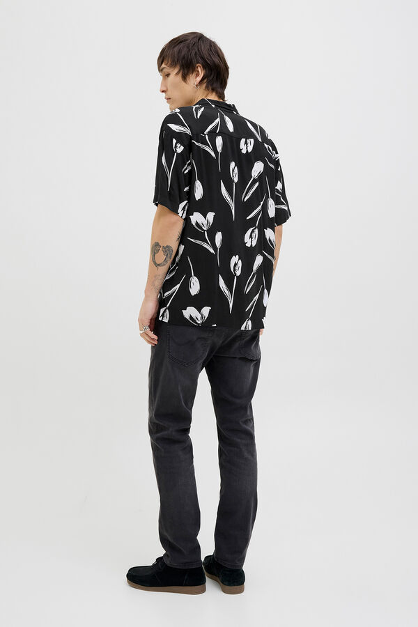 Jack & Jones Camisa relaxed fit manga corta negro