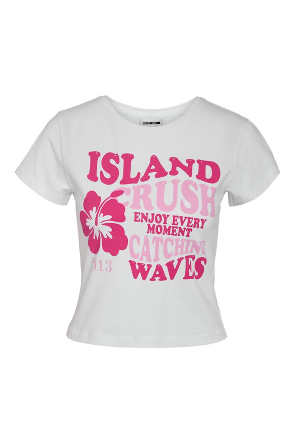 Noisy May Printed short-sleeved T-shirt white