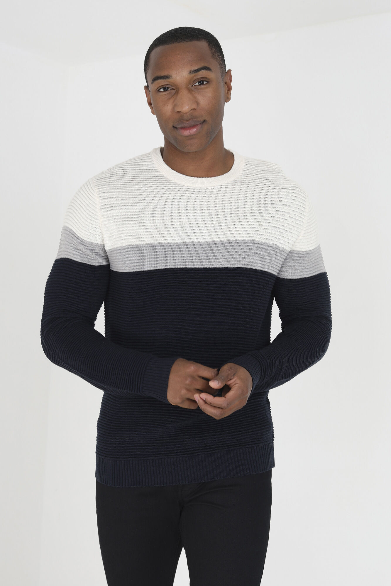 Brave Soul Camisola com pain&eacute;is com canelado