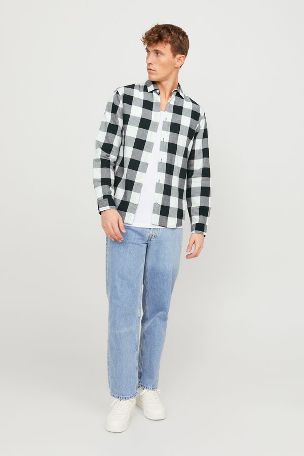Jack & Jones Plaid slim fit shirt blanc