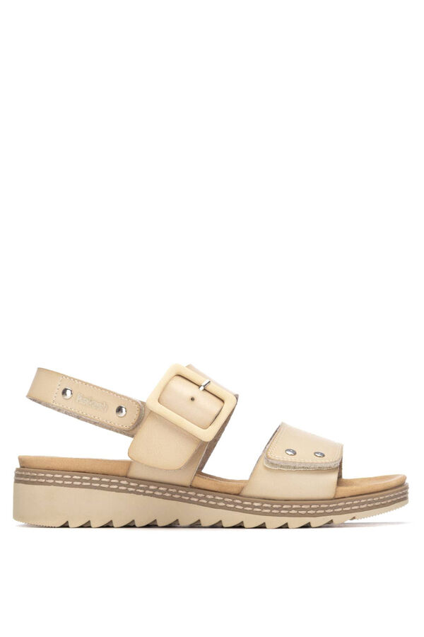 Refresh Sandalias doble tira beige