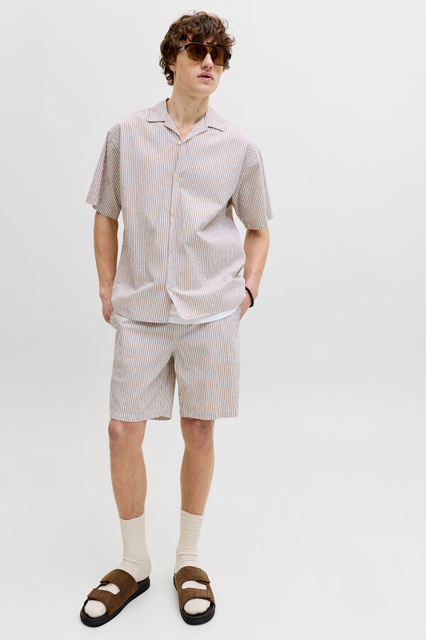 Jack & Jones Striped seersucker Bermuda shorts nude