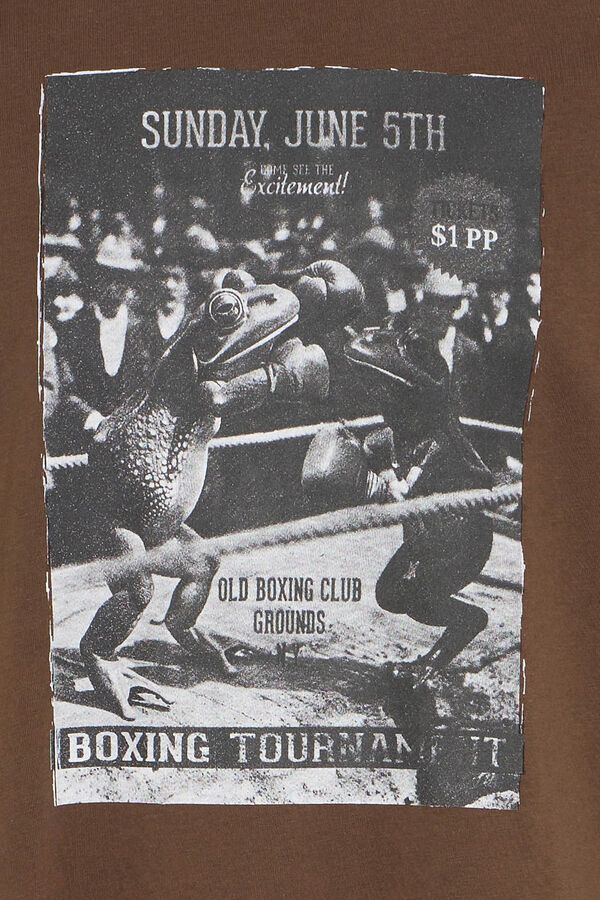 Blend Camiseta manga corta gr&aacute;fica tostado