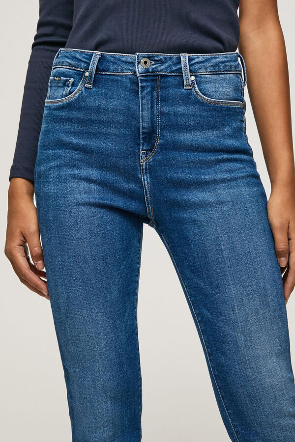 Springfield DION FLARE FIT HIGH WAIST JEANS azulado