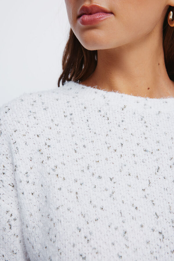 Springfield Chenille jumper with shoulder buttons white