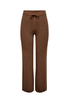 Springfield Wide leg jersey-knit trousers brown