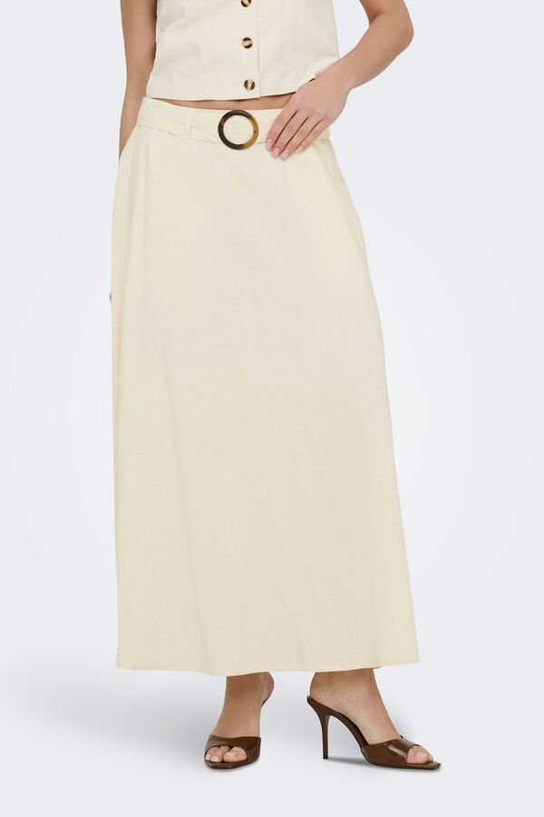 JDY Leinen-Midi-Rock Grau