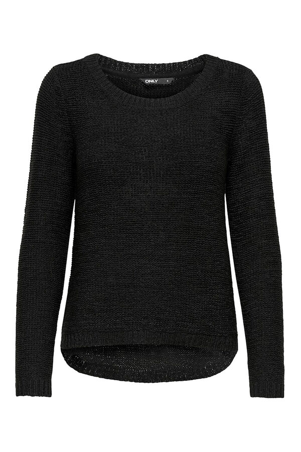 Only Jersey de cuello redondo negro