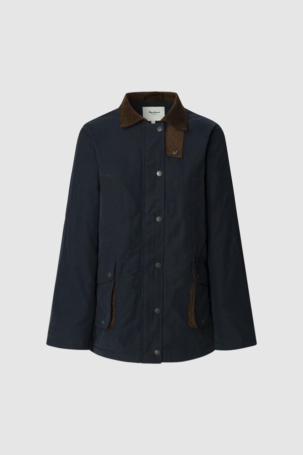 Pepe Jeans Waterproof Shirt Collar Jacket blue