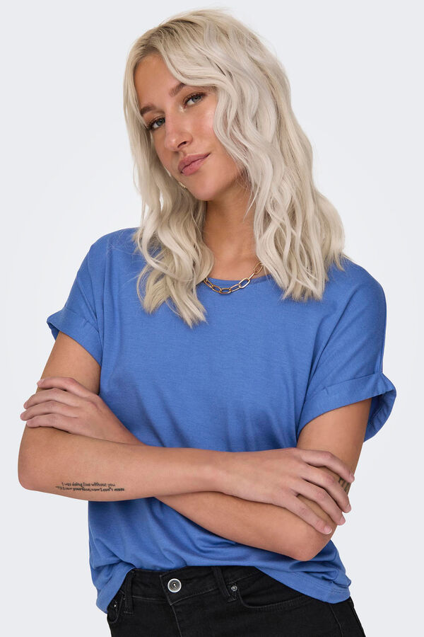 Springfield Camiseta manga corta cuello redondo azul medio