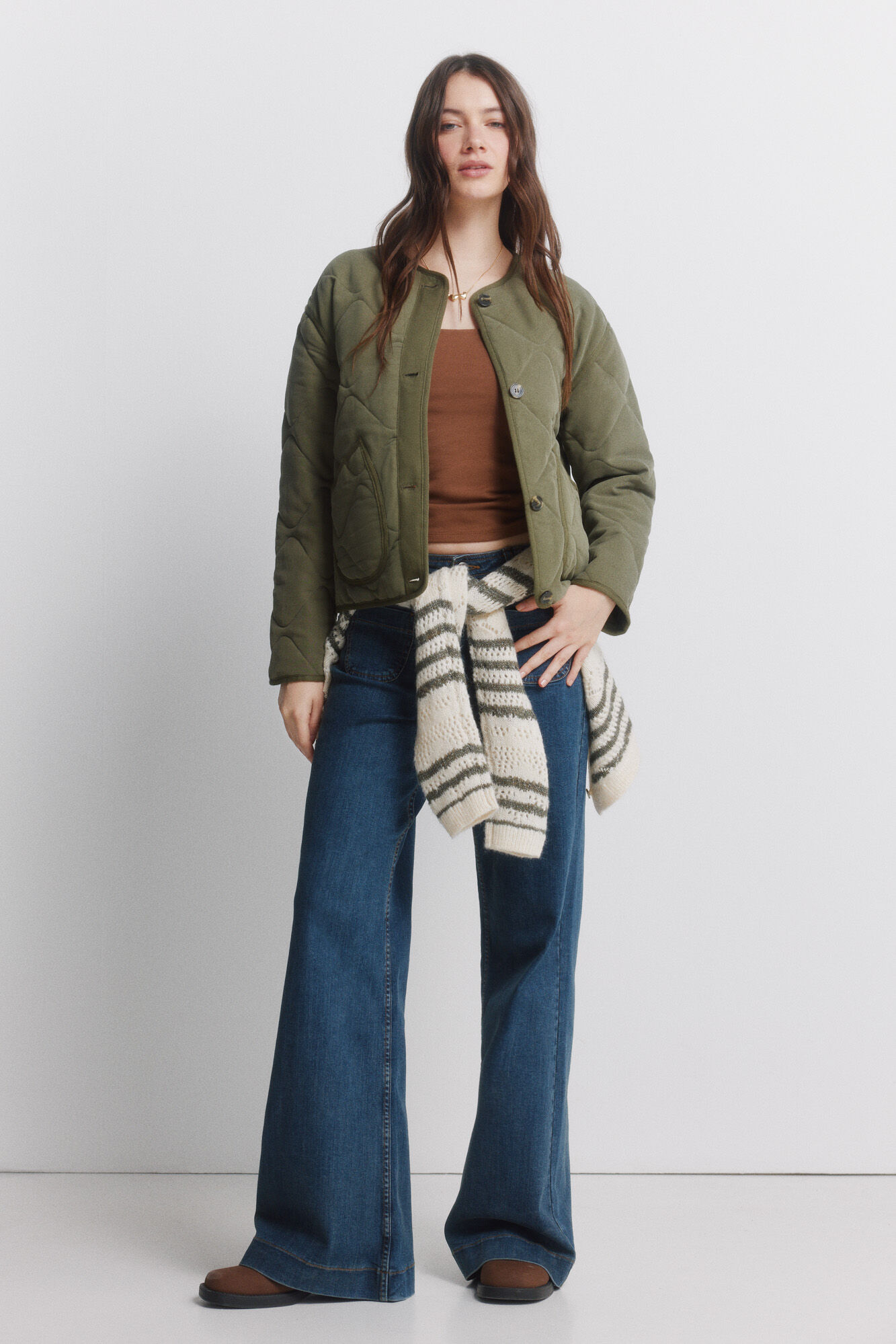 Springfield Super wide high-waisted jeans