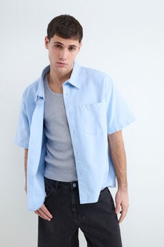 Balmohk Camisa manga corta lisa azul