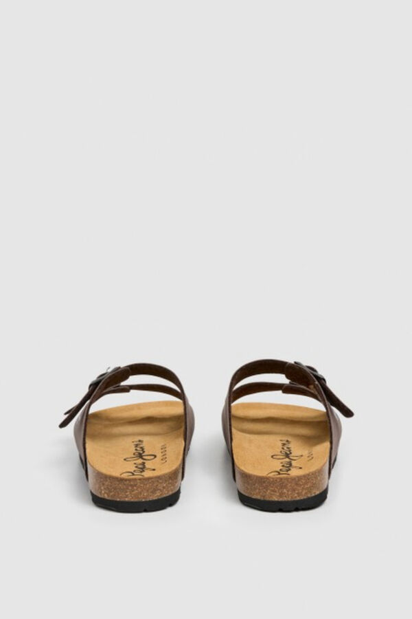 Pepe Jeans Double buckle anatomical sandals nude