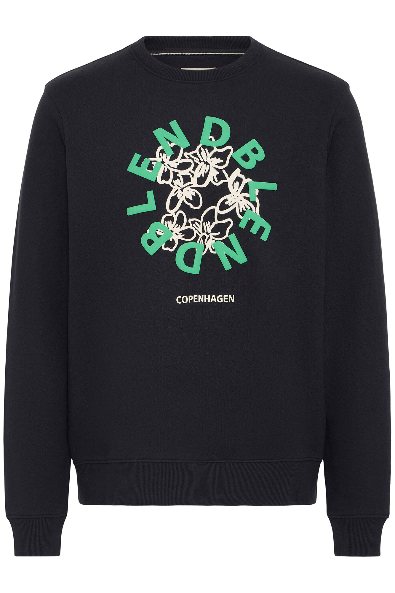 Blend Sweatshirt de gola redonda com log&oacute;tipo 