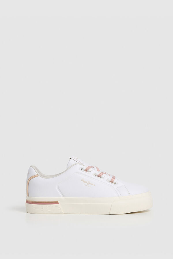 Pepe Jeans Platform trainers with logo blanc