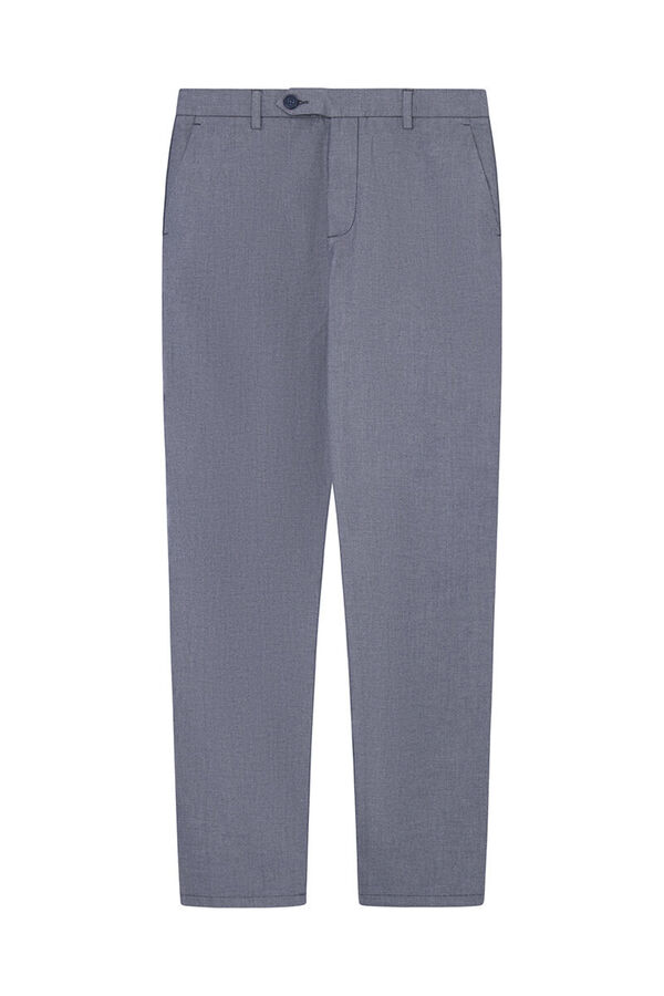 Springfield Textured formal trousers steel blue