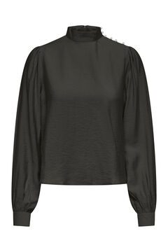 Springfield Long-sleeved blouse with pearls brown