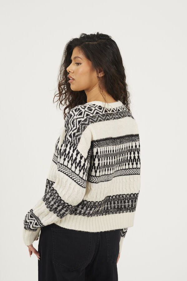 Brave Soul Oversized jacquard sweater brown