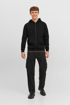 Springfield Zip-up hooded sweatshirt black