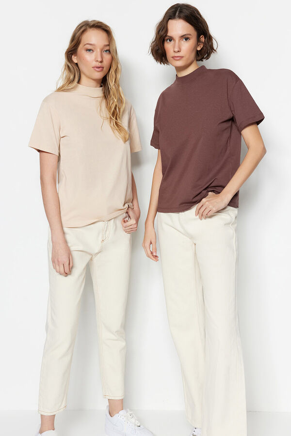 Trendyol Pack of 2 short sleeve T-shirts printed