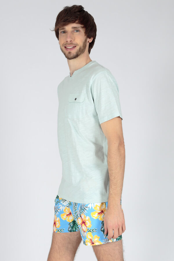 Springfield Printed swim shorts with drawstring plava