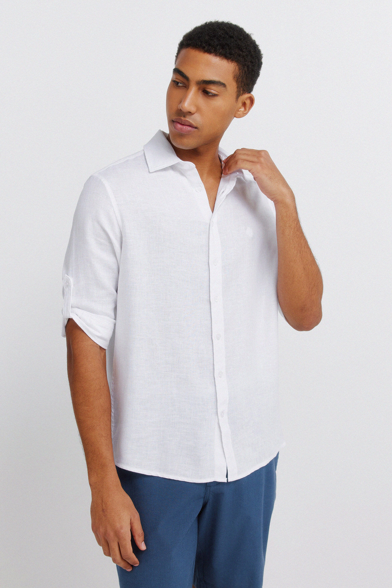 Springfield Camisa manga 3/4 lino viscosa