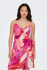 Springfield Kleid Schleifendetail mit Leinen pink