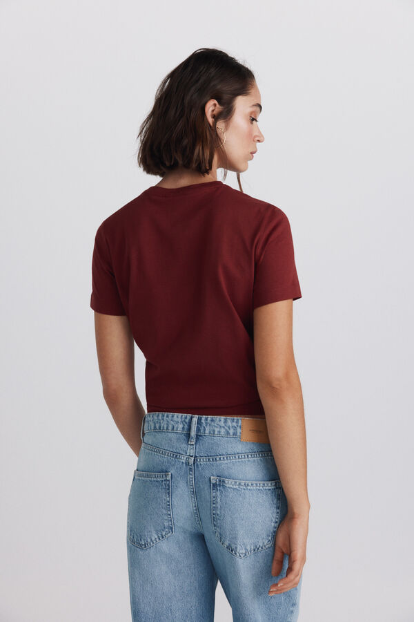 Springfield Plain cotton basic T-shirt beige