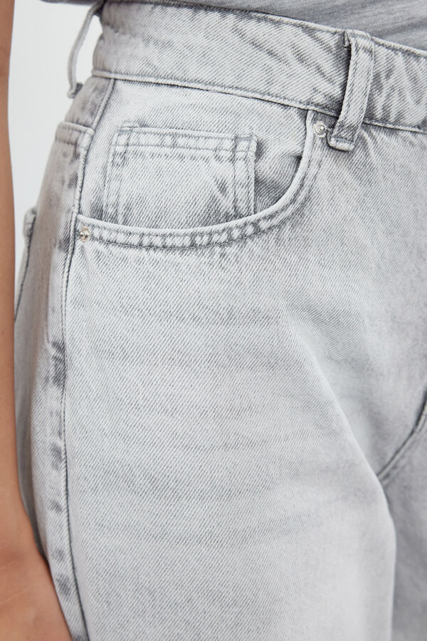 Trendyol Jeans wide leg de cintura alta cinzento