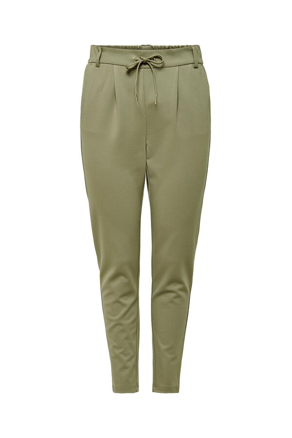 Springfield Classic-cut fluid trousers zelena