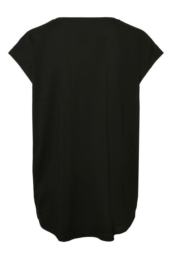 Noisy May Camiseta de manga corta con cuello redondo negro