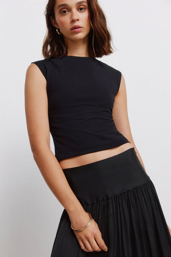 Springfield Pleated midi skirt black