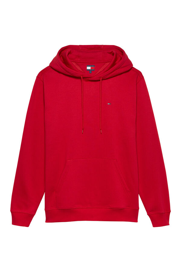 Tommy Jeans Sudadera de hombre con capucha ajustable rojo