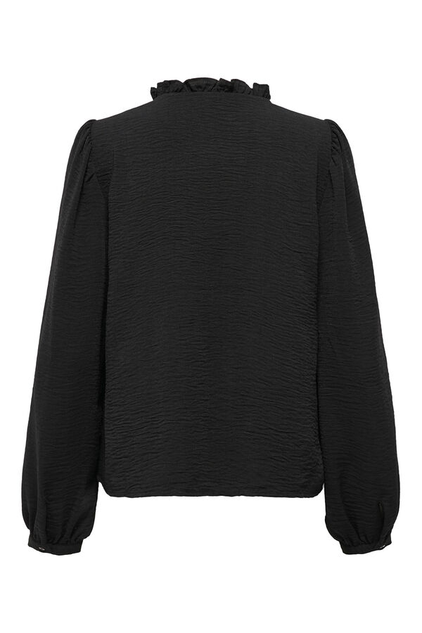 JDY Blusa manga larga fluida negro