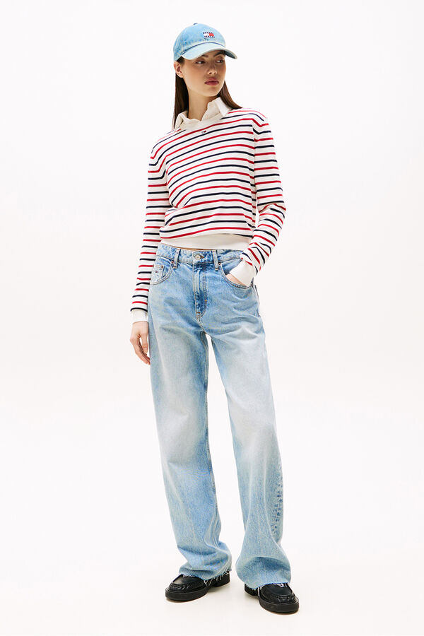 Tommy Jeans Women's striped jumper white
