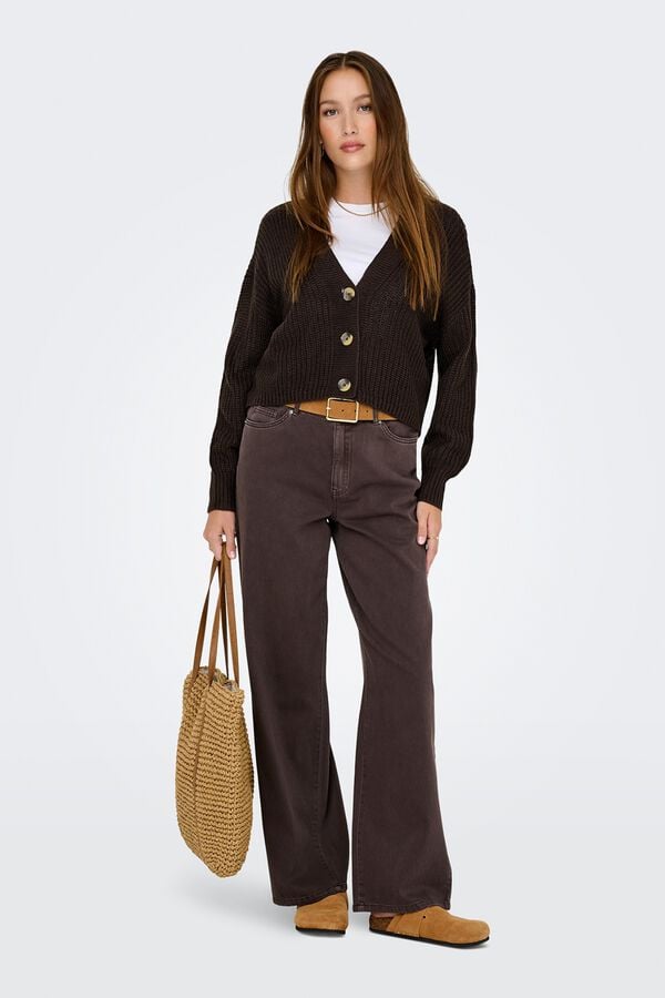 Only Button fastening cardigan nude