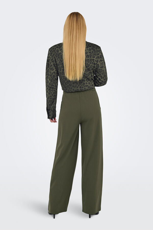 JDY Pantal&oacute;n recto pinzas marr&oacute;n