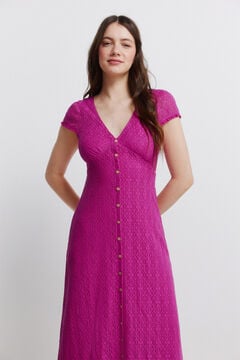 Springfield Crochet midi dress with buttons