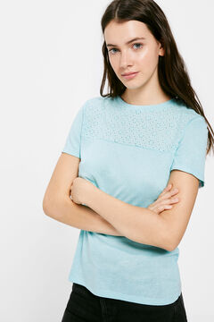 Springfield Embroidered yoke T-shirt violet